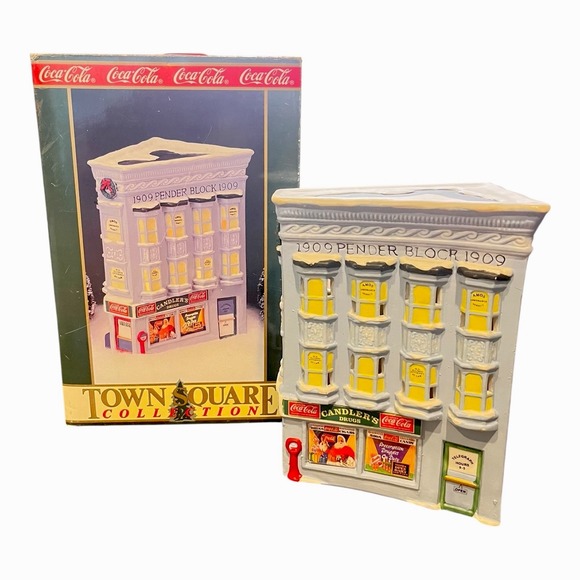 1992 Coca Cola Town Square Collection 1909 Pender Block Candler's Drug Store - Picture 1 of 6